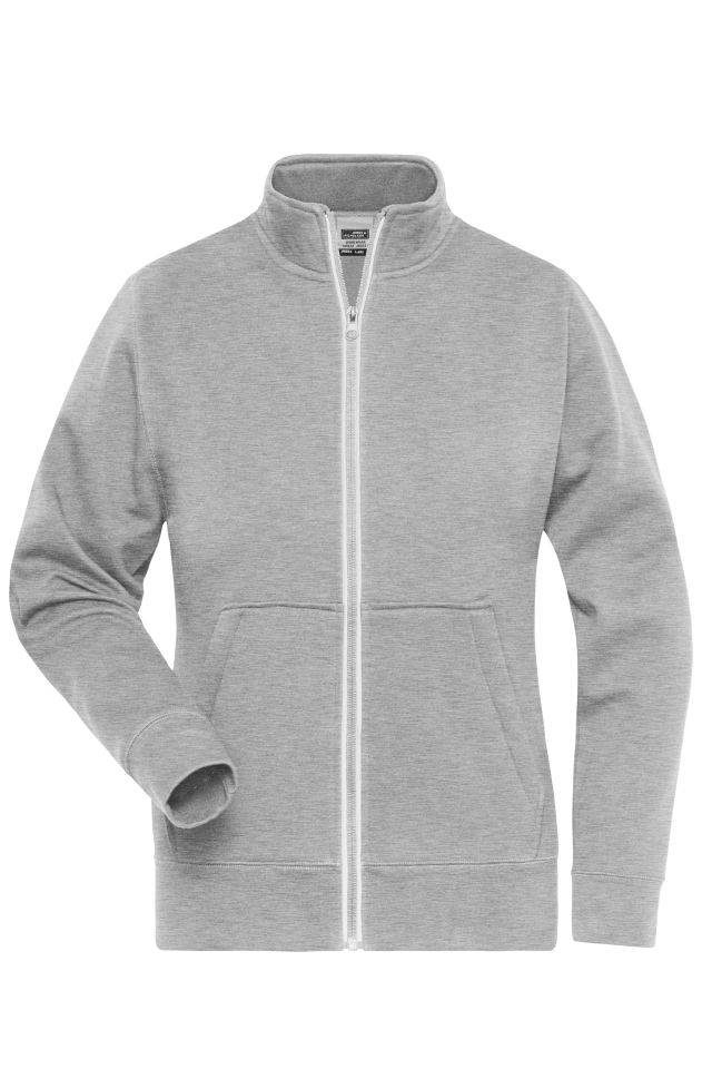 Ladies' Doubleface Work Jacket - SOLID - Funktionelle Jacke mit Stehkragen und Kängurutasche grau, Gr. L
