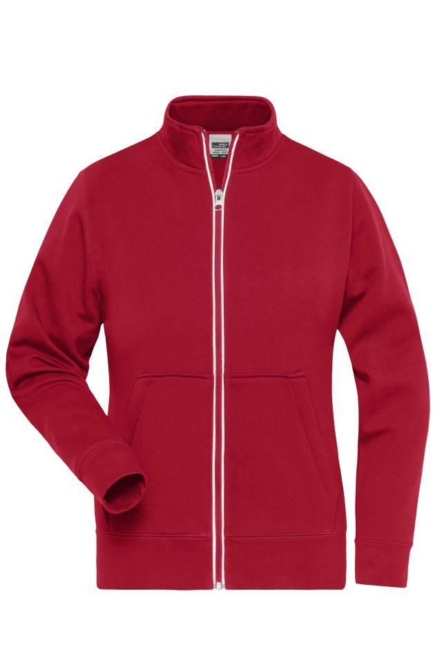 Ladies' Doubleface Work Jacket - SOLID - Funktionelle Jacke mit Stehkragen und Kängurutasche rot, Gr. XXL
