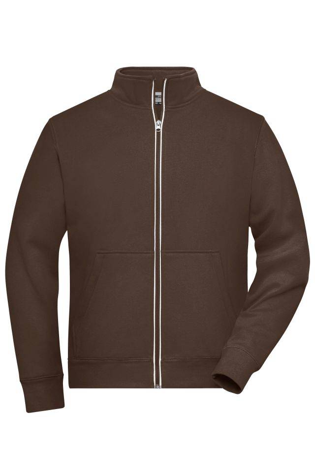 Men's Doubleface Work Jacket - SOLID - Funktionelle Jacke mit Stehkragen und Kängurutasche braun, Gr. 4XL