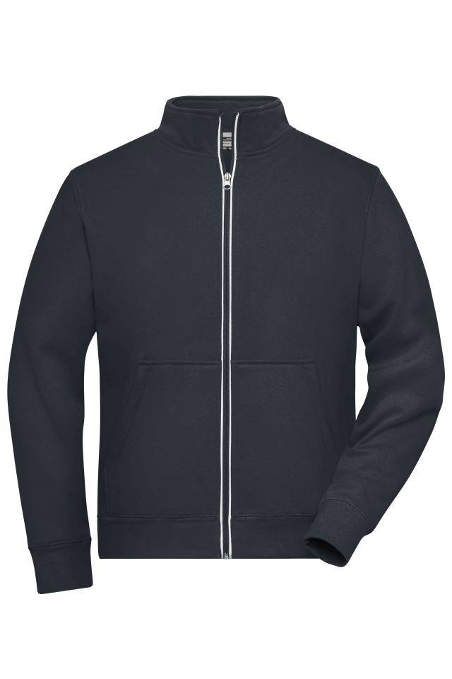 Men's Doubleface Work Jacket - SOLID - Funktionelle Jacke mit Stehkragen und Kängurutasche grau, Gr. L