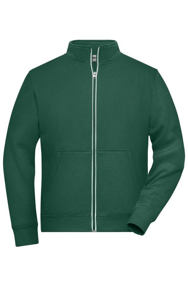 Men's Doubleface Work Jacket - SOLID - Funktionelle Jacke mit Stehkragen und Kängurutasche grün, Gr. 4XL