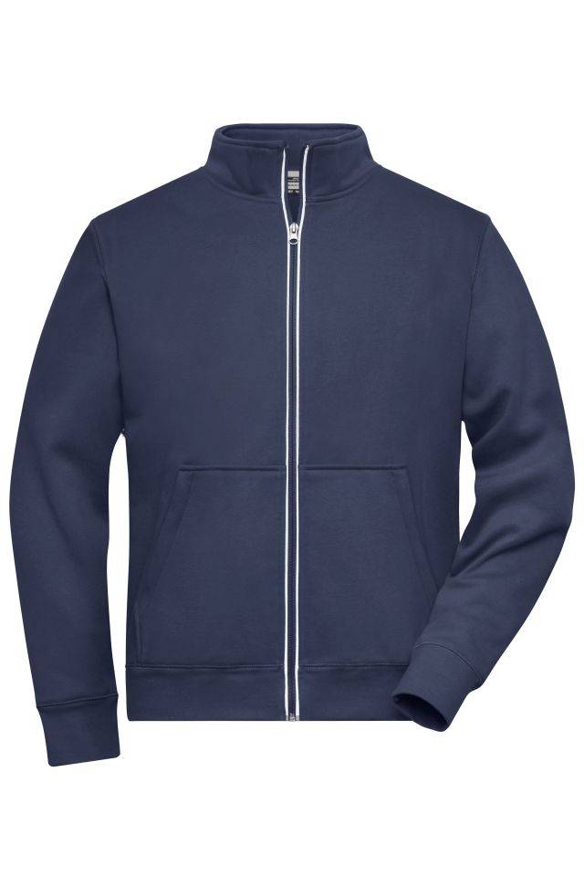 Men's Doubleface Work Jacket - SOLID - Funktionelle Jacke mit Stehkragen und Kängurutasche blau, Gr. XS