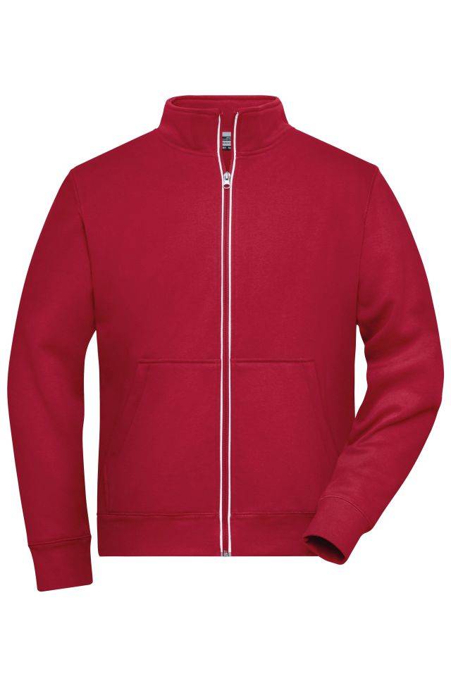 Men's Doubleface Work Jacket - SOLID - Funktionelle Jacke mit Stehkragen und Kängurutasche rot, Gr. S