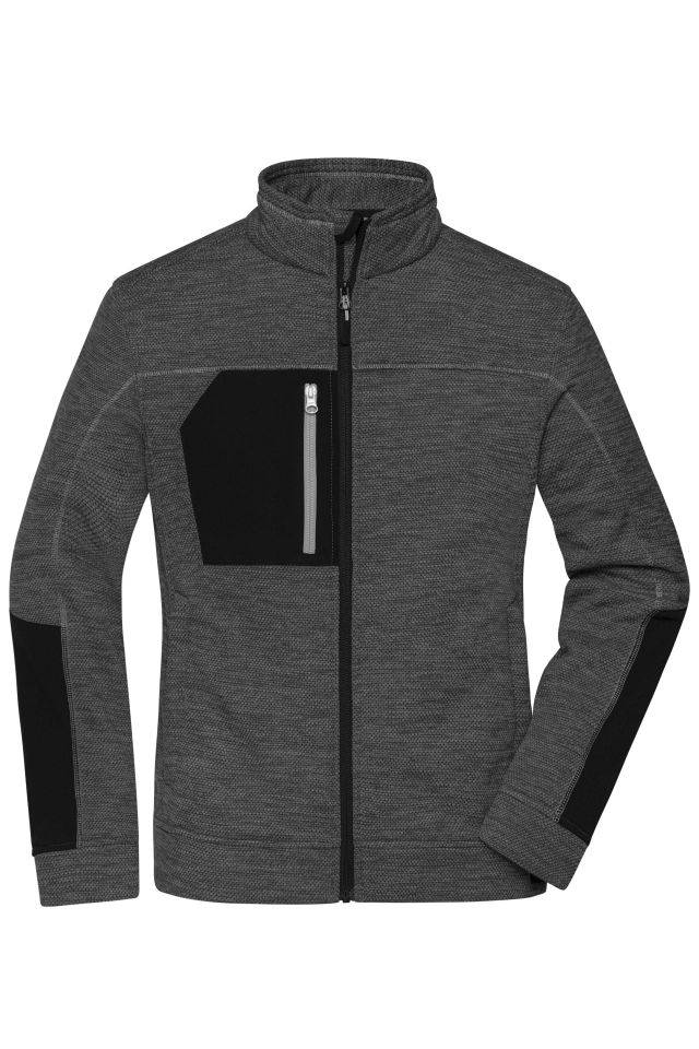 Ladies' Structure Fleece Jacket Pflegeleichte Strick-Fleecejacke für Arbeit und Freizeit schwarz, Gr. 4XL