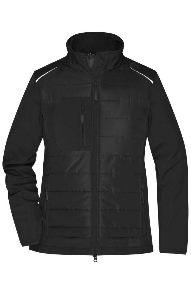 Ladies' Hybrid Jacket Softshelljacke im attraktiven Materialmix schwarz, Gr. XL