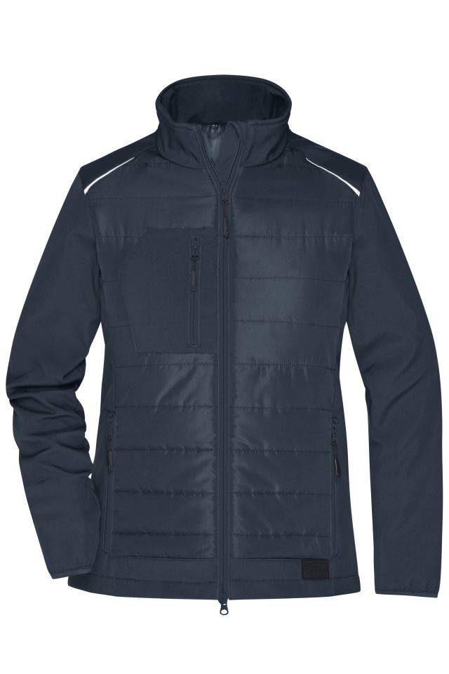 Ladies' Hybrid Jacket Softshelljacke im attraktiven Materialmix grau, Gr. M