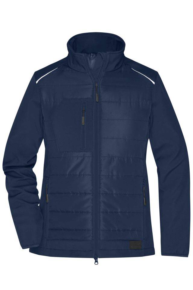 Ladies' Hybrid Jacket Softshelljacke im attraktiven Materialmix blau, Gr. L