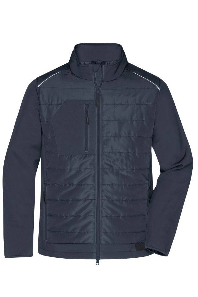 Men's Hybrid Jacket Softshelljacke im attraktiven Materialmix grau, Gr. XXL