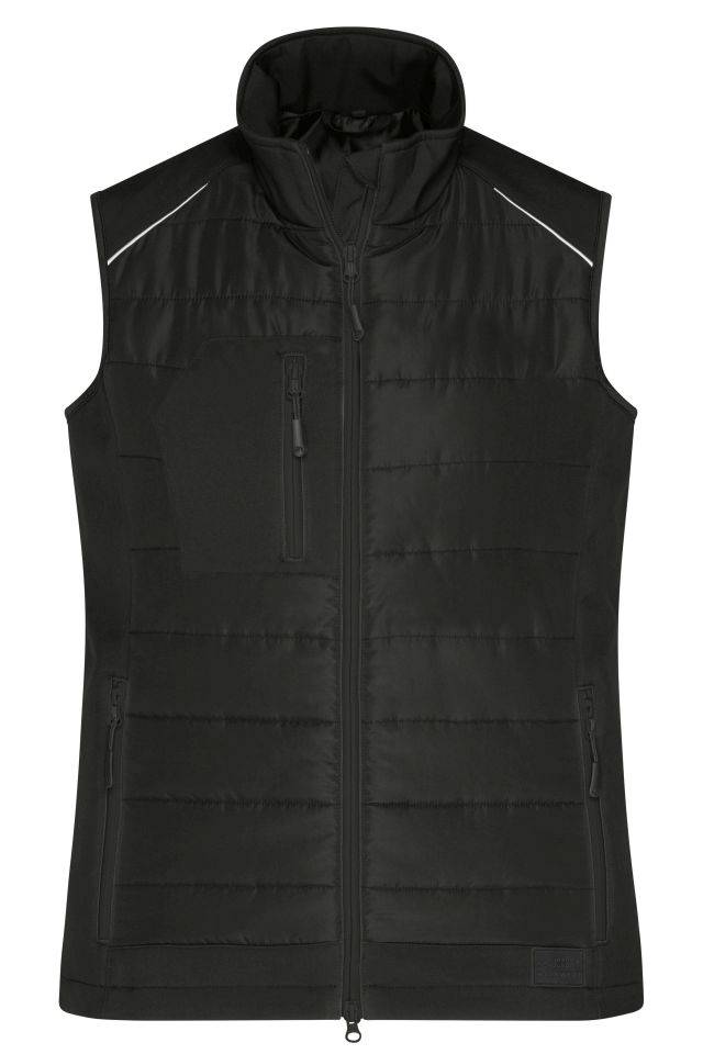 Ladies' Hybrid Vest Softshellweste im attraktiven Materialmix schwarz, Gr. XL
