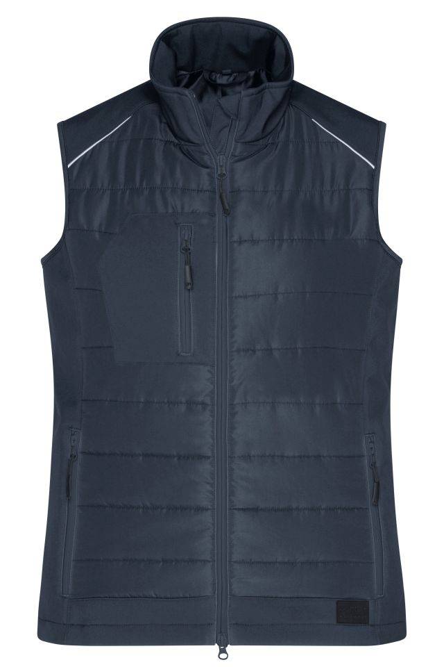 Ladies' Hybrid Vest Softshellweste im attraktiven Materialmix grau, Gr. 4XL