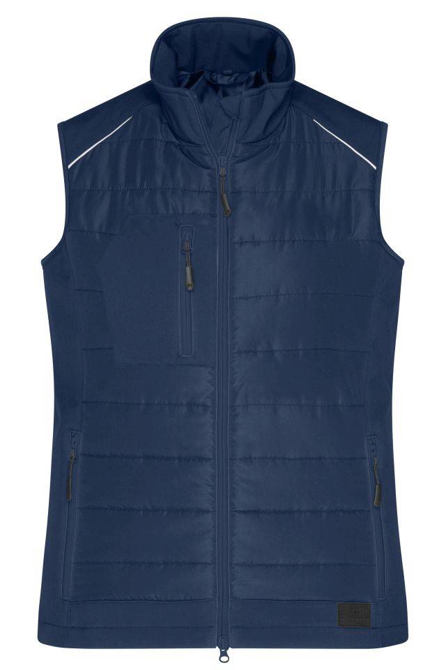 Ladies' Hybrid Vest Softshellweste im attraktiven Materialmix blau, Gr. 3XL