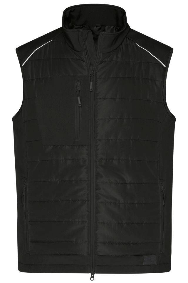 Men's Hybrid Vest Softshellweste im attraktiven Materialmix schwarz, Gr. L