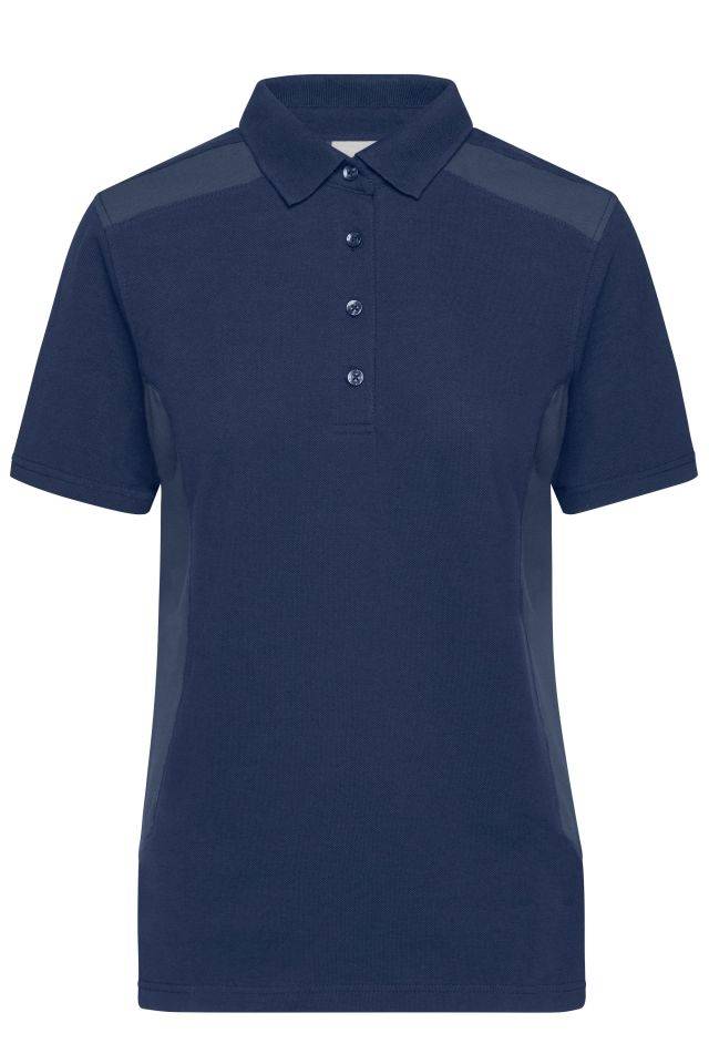 Ladies' Workwear Polo - STRONG - Strapazierfähiges und pflegeleichtes Polo mit Kontrasteinsätzen blau, Gr. XL
