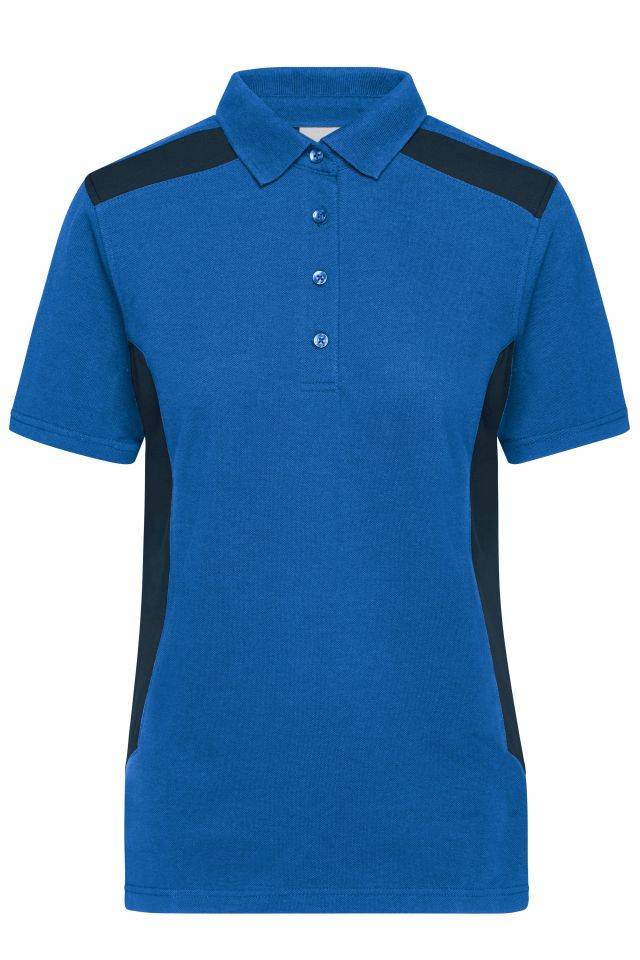 Ladies' Workwear Polo - STRONG - Strapazierfähiges und pflegeleichtes Polo mit Kontrasteinsätzen blau, Gr. 3XL
