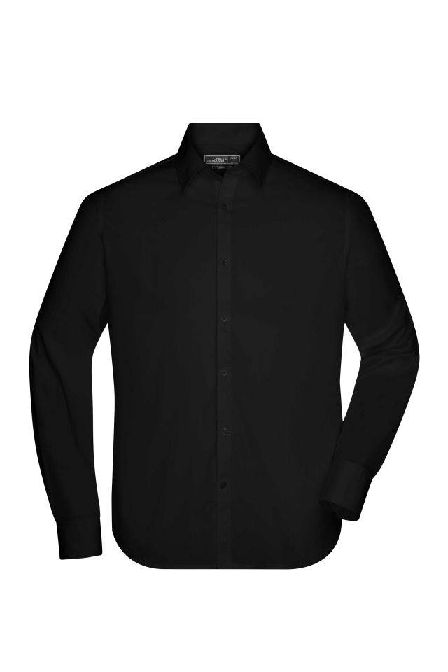 Men's Shirt Slim Fit Long Modisch tailliertes Cityhemd und Damenbluse schwarz, Gr. 3XL
