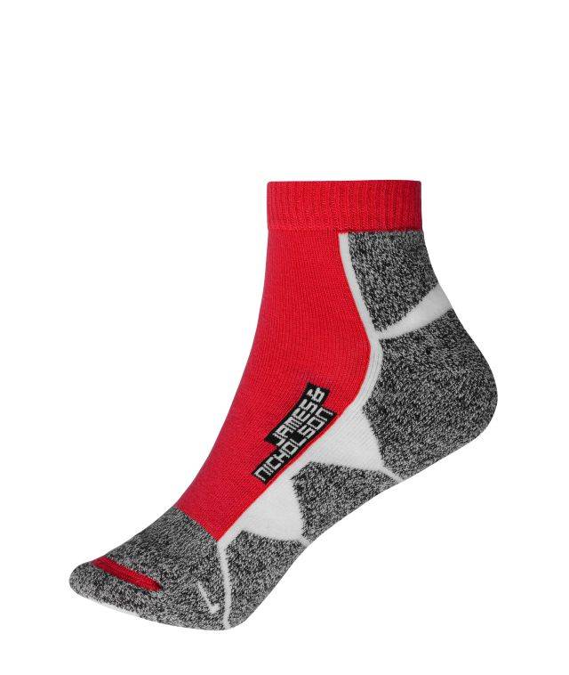Sport Sneaker Socks Funktionelle, kurze Sportsocke für Damen und Herren weiß/rot, Gr. 39-41