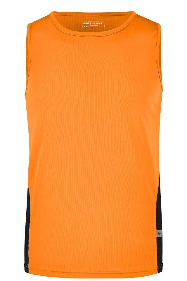 Men's Running Tank Funktionelles Lauftop schwarz/orange, Gr. L