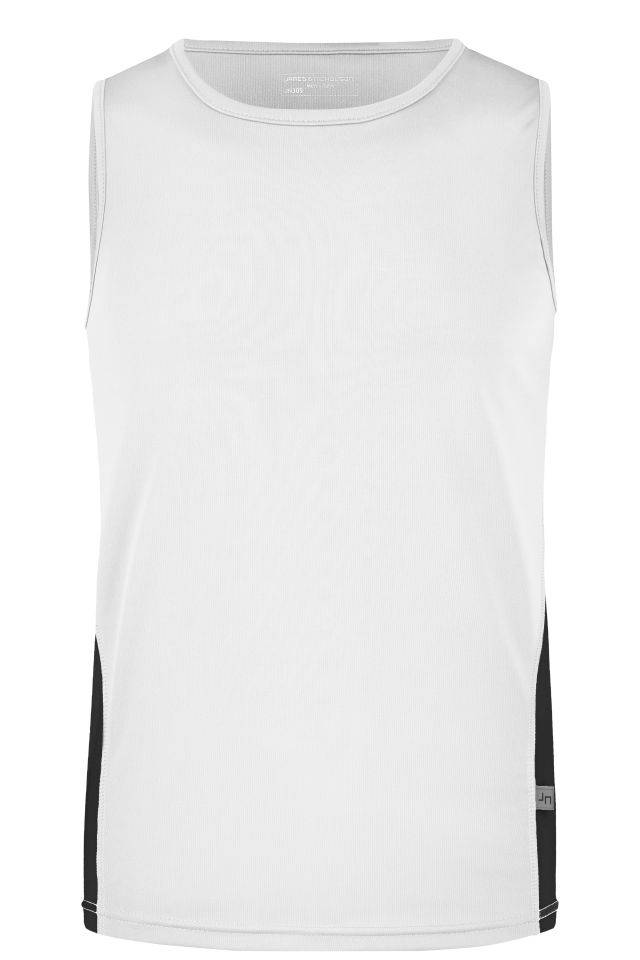 Men's Running Tank Funktionelles Lauftop weiß/schwarz, Gr. XXL