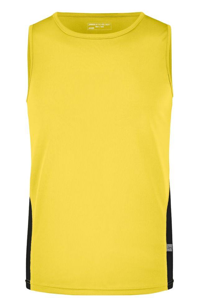 Men's Running Tank Funktionelles Lauftop schwarz/gelb, Gr. L