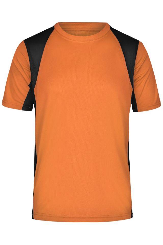 Men's Running-T Funktionelles Laufshirt schwarz/orange, Gr. S