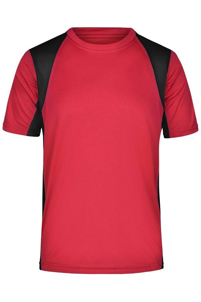Men's Running-T Funktionelles Laufshirt schwarz/rot, Gr. XL