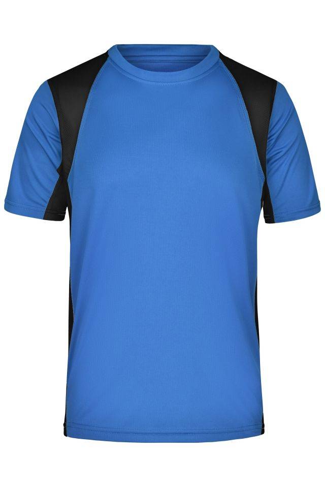 Men's Running-T Funktionelles Laufshirt schwarz/blau, Gr. S