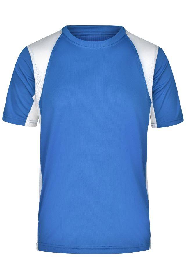 Men's Running-T Funktionelles Laufshirt weiß/blau, Gr. 3XL