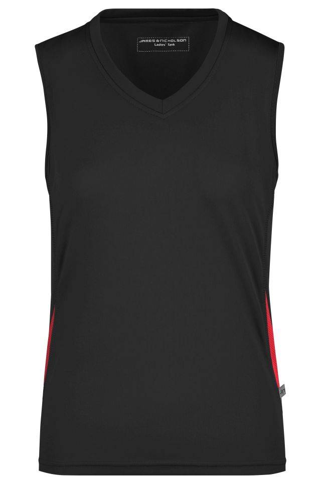 Ladies' Running Tank Funktionelles Lauftop schwarz/rot, Gr. XXL