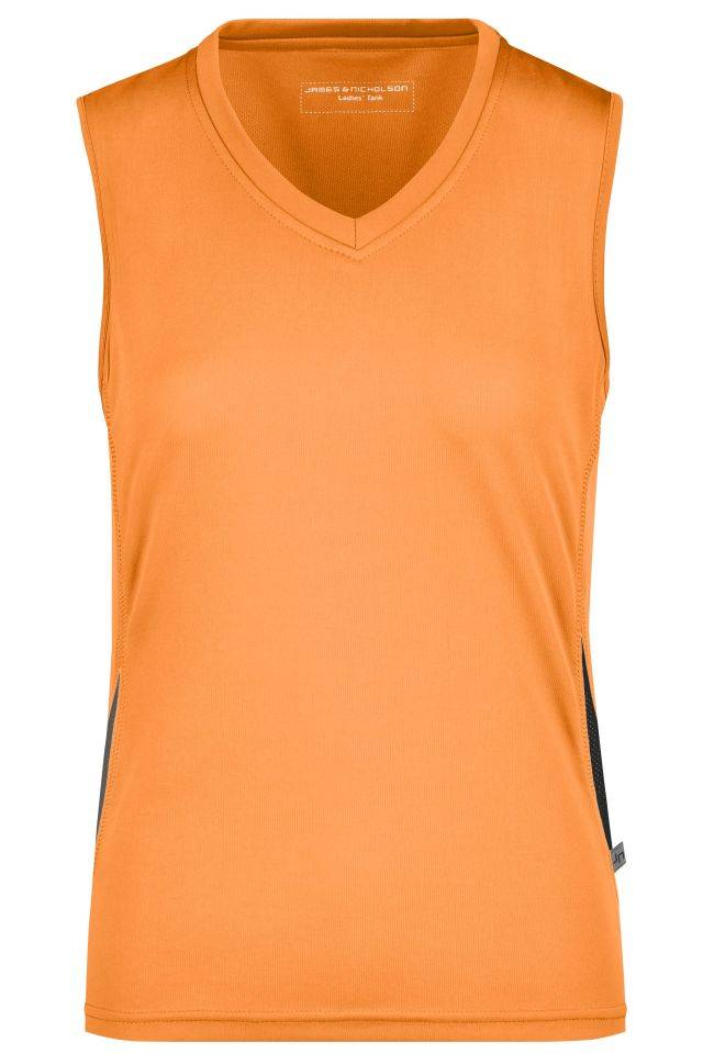 Ladies' Running Tank Funktionelles Lauftop schwarz/orange, Gr. XL