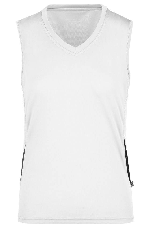 Ladies' Running Tank Funktionelles Lauftop weiß/schwarz, Gr. XXL