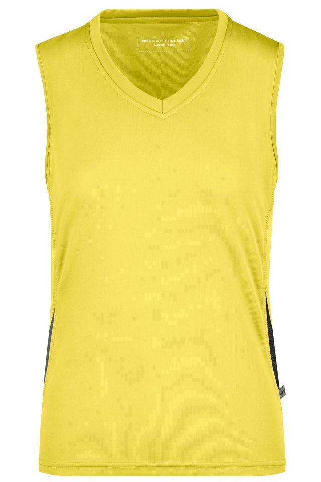 Ladies' Running Tank Funktionelles Lauftop schwarz/gelb, Gr. L
