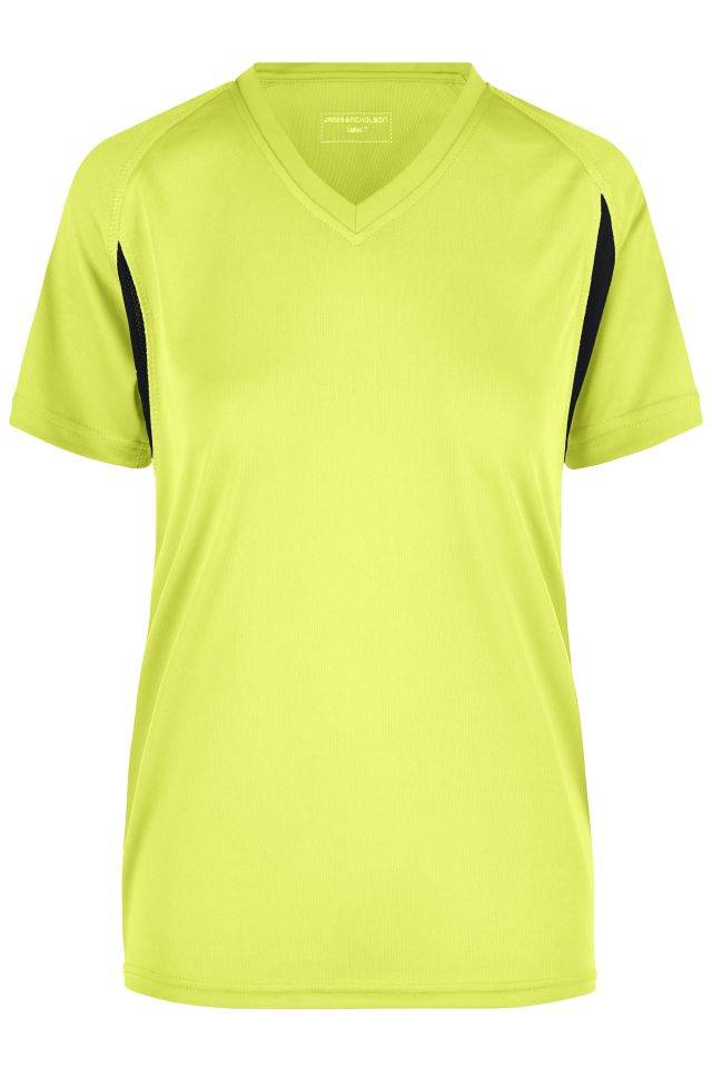 Ladies' Running-T Funktionelles Laufshirt schwarz/gelb/neon, Gr. L