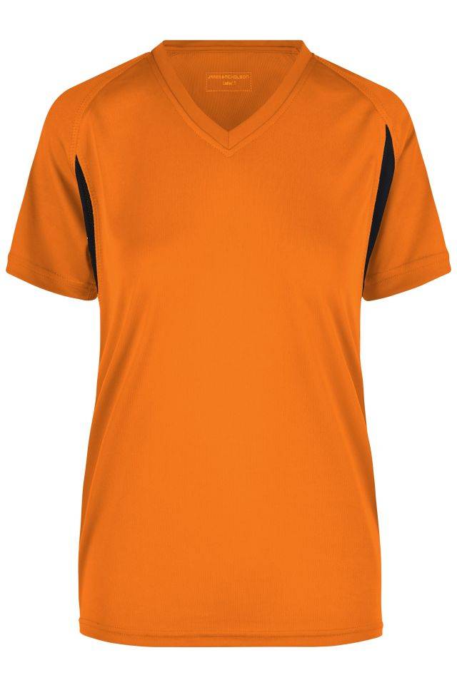 Ladies' Running-T Funktionelles Laufshirt schwarz/orange, Gr. M