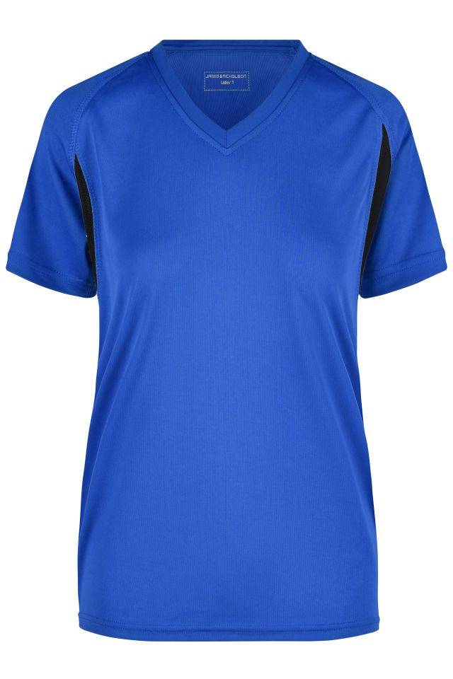 Ladies' Running-T Funktionelles Laufshirt schwarz/blau, Gr. S