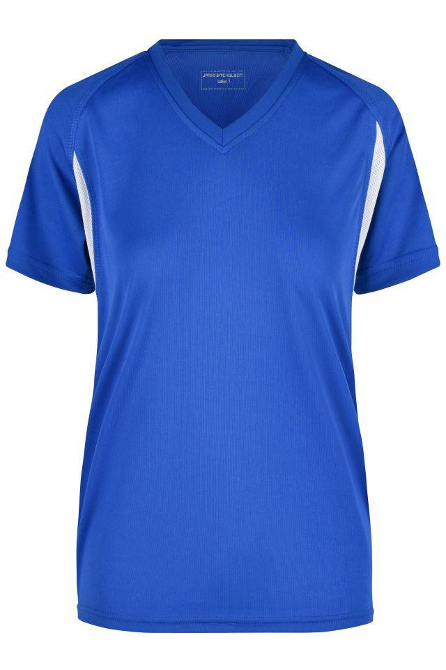 Ladies' Running-T Funktionelles Laufshirt weiß/blau, Gr. M