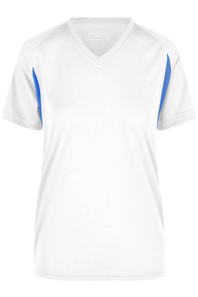 Ladies' Running-T Funktionelles Laufshirt weiß/blau, Gr. XL