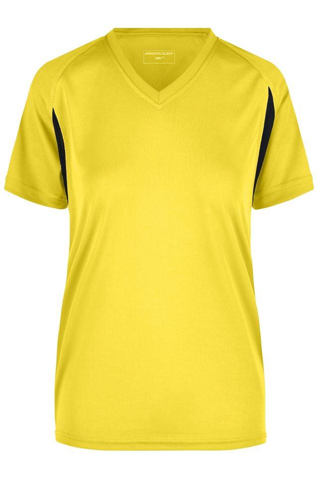 Ladies' Running-T Funktionelles Laufshirt schwarz/gelb, Gr. S
