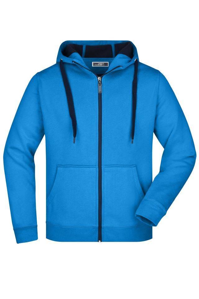 Men's Doubleface Jacket Sportive Jacke mit Kapuze blau, Gr. L