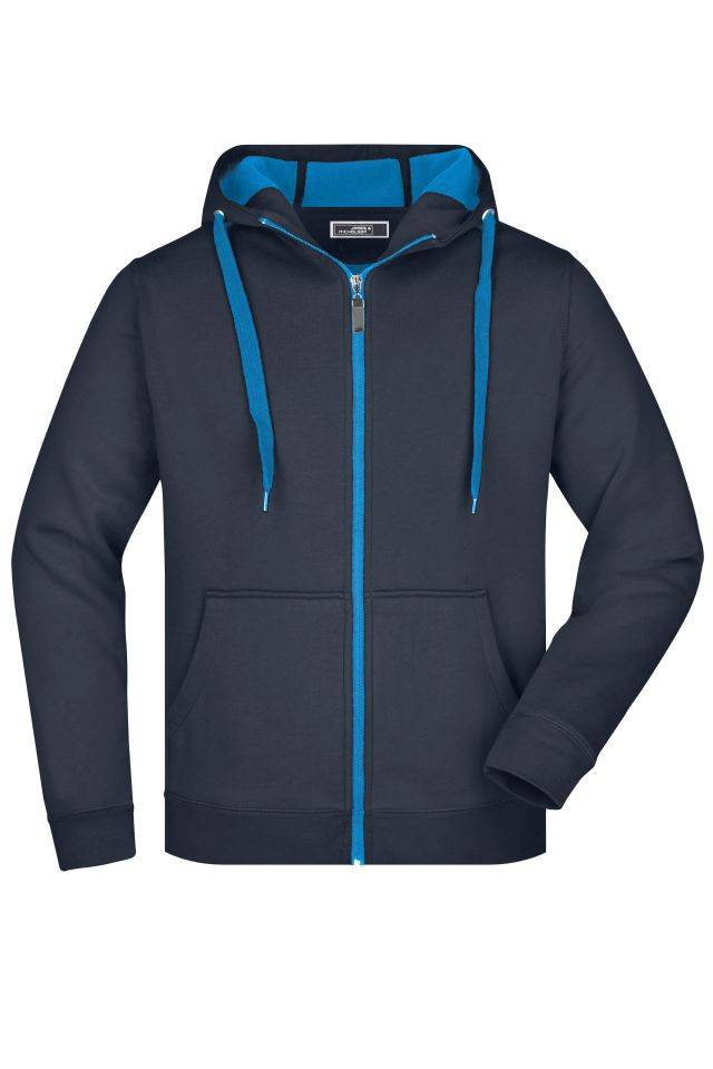 Men's Doubleface Jacket Sportive Jacke mit Kapuze blau, Gr. XXL
