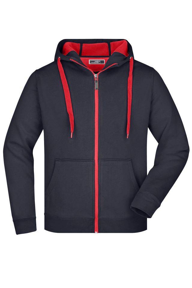 Men's Doubleface Jacket Sportive Jacke mit Kapuze rot/blau, Gr. 3XL