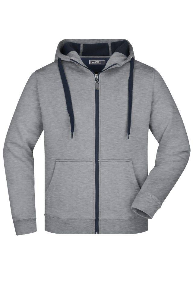 Men's Doubleface Jacket Sportive Jacke mit Kapuze blau/grau, Gr. 3XL