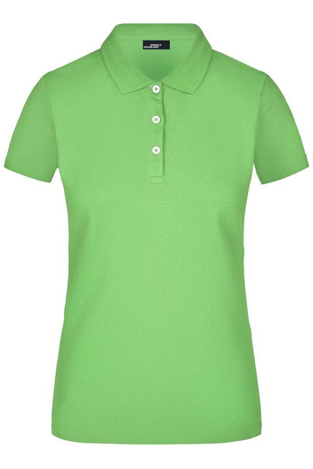 Ladies' Elastic Piqué Polo Kurzarm Damen Poloshirt mit hohem Tragekomfort grün, Gr. S