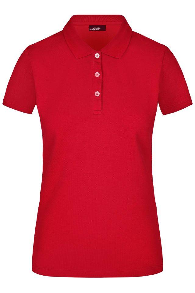 Ladies' Elastic Piqué Polo Kurzarm Damen Poloshirt mit hohem Tragekomfort rot, Gr. S