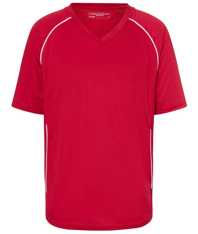 Team Shirt Funktionelles Teamshirt weiß/rot, Gr. S