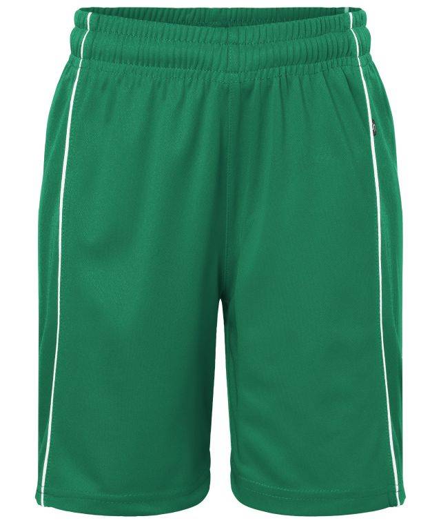 Basic Team Shorts Junior Funktionelle Teamshorts ohne Innenslip weiß/grün, Gr. XL