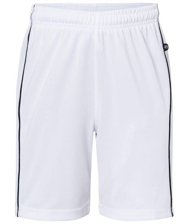 Basic Team Shorts Junior Funktionelle Teamshorts ohne Innenslip weiß/schwarz, Gr. L
