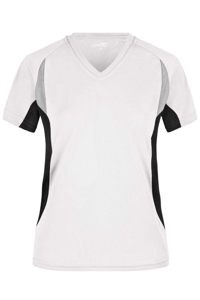 Ladies' Running-T Atmungsaktives Laufshirt weiß/schwarz, Gr. M