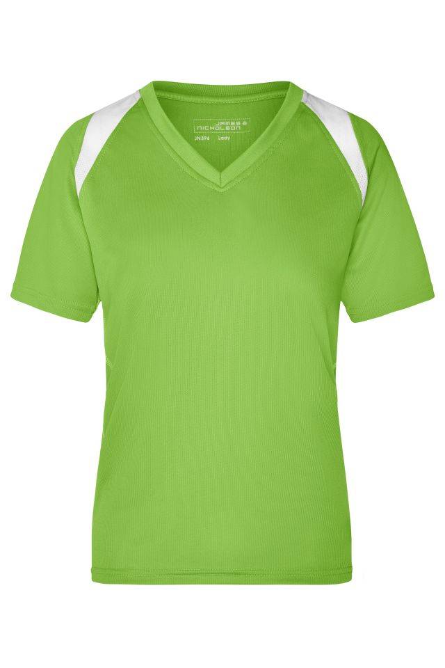 Ladies' Running-T Atmungsaktives Laufshirt weiß/grün, Gr. M