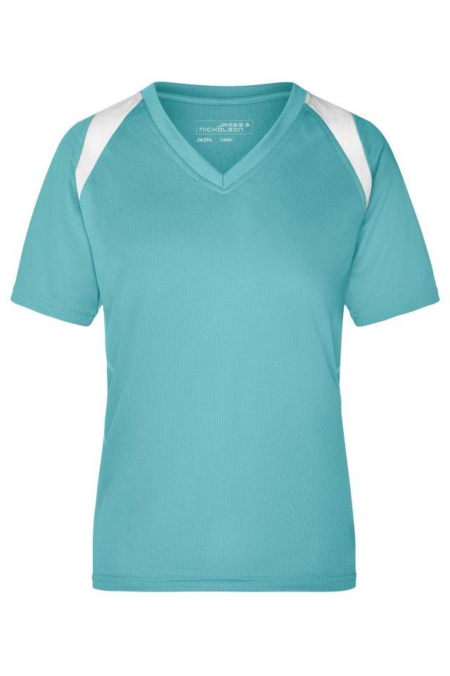 Ladies' Running-T Atmungsaktives Laufshirt weiß/grün, Gr. M
