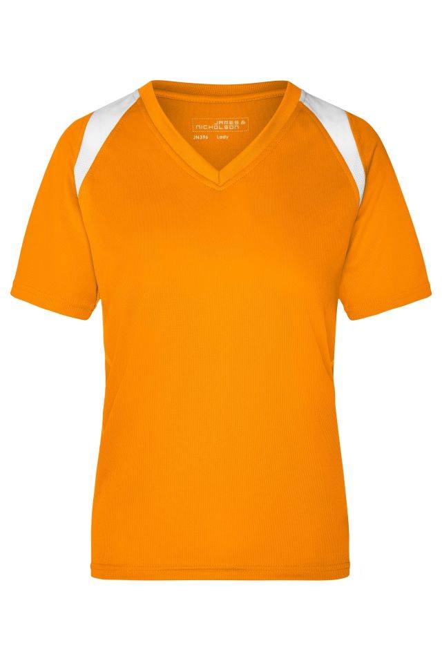 Ladies' Running-T Atmungsaktives Laufshirt weiß/orange, Gr. XXL